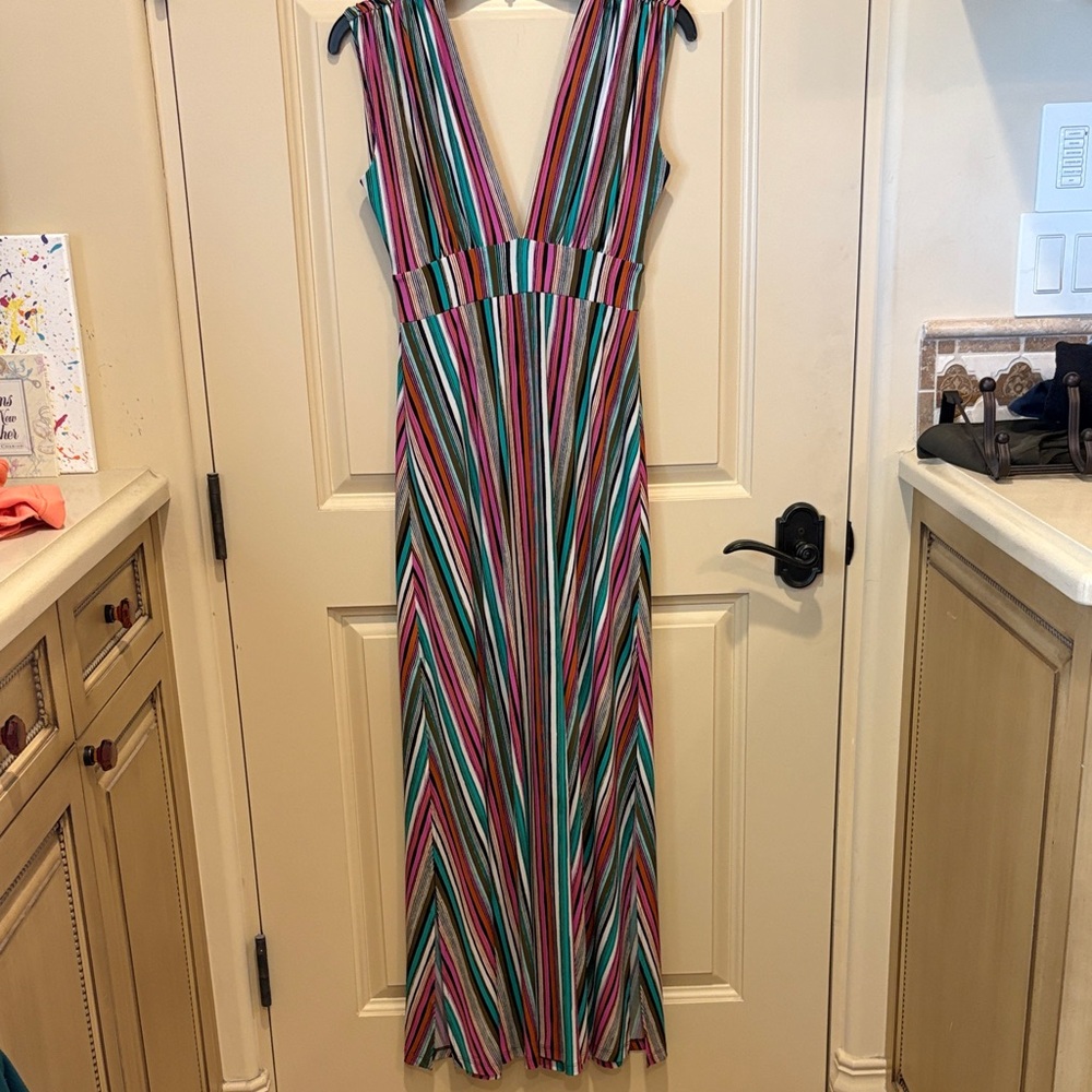 Striped Multicolor Maxi Dress